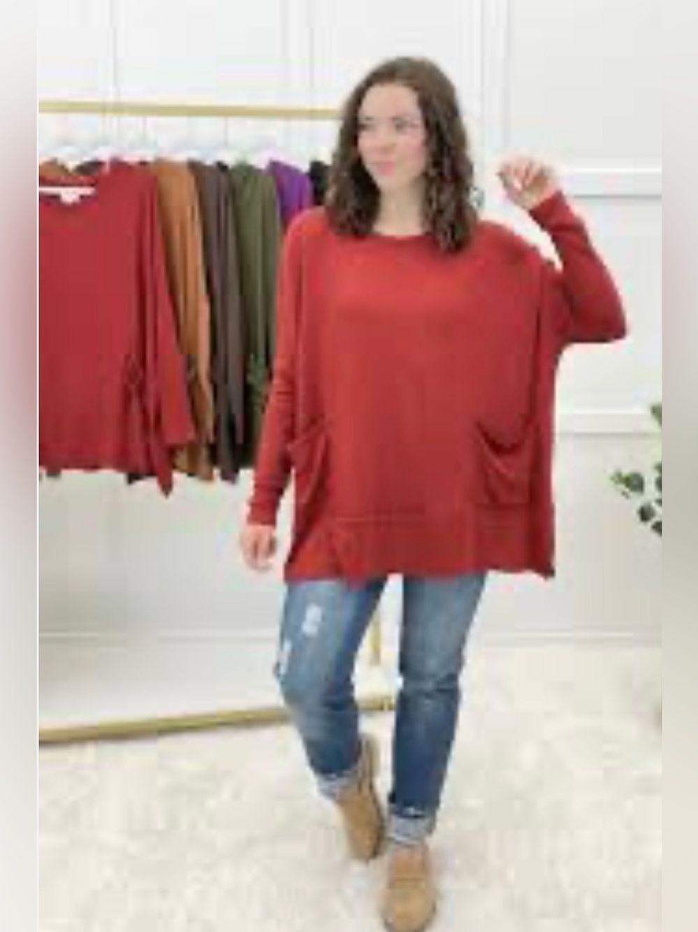Andree by Unit Slub Knit Long Sleeve Pocket Top